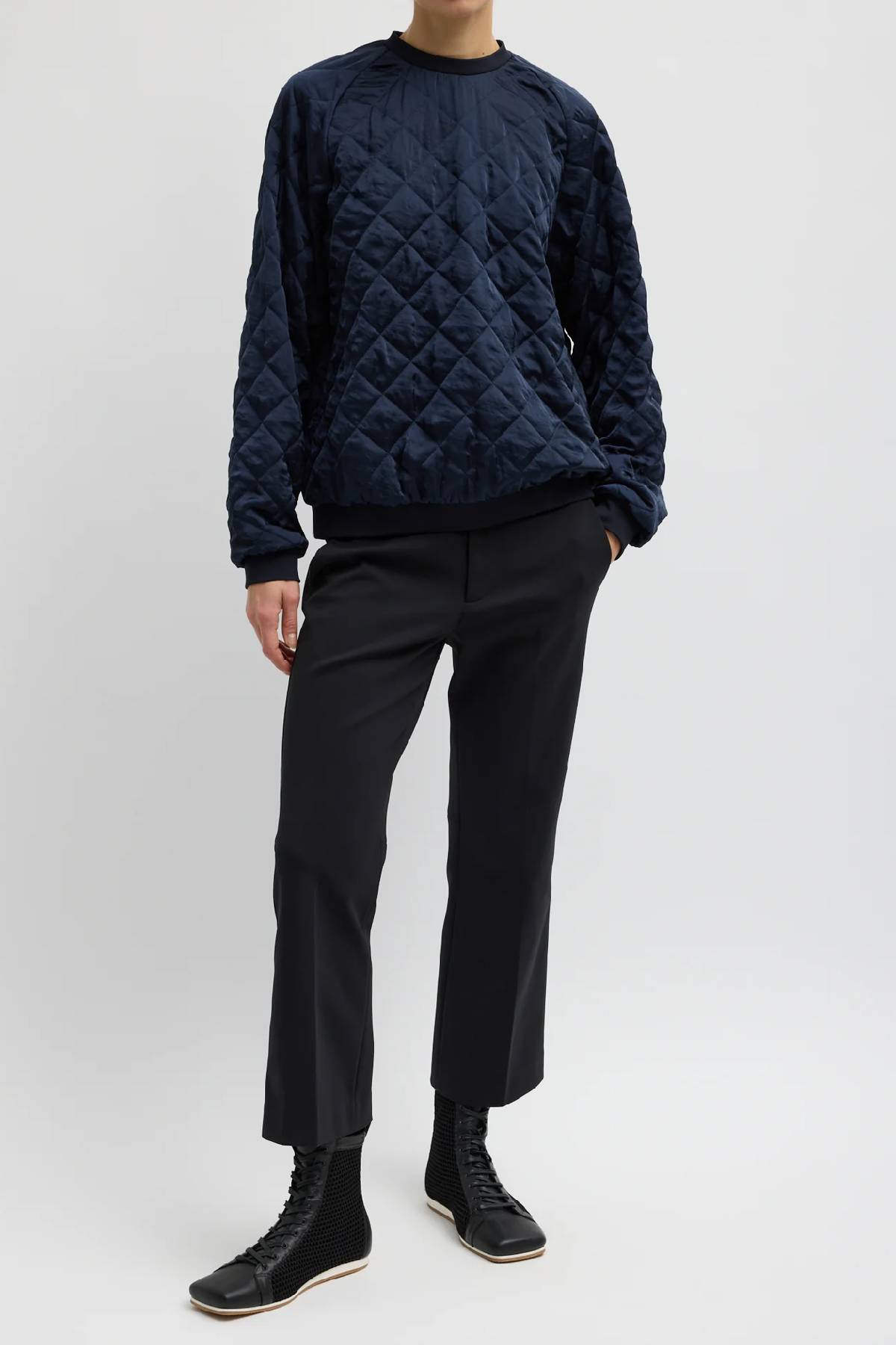 Tibi Cozy Quilting Sweatshirt - Navy
