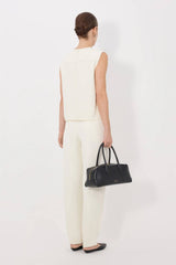Loulou de Saison Daika Boxy V-Neck Top - Ivory