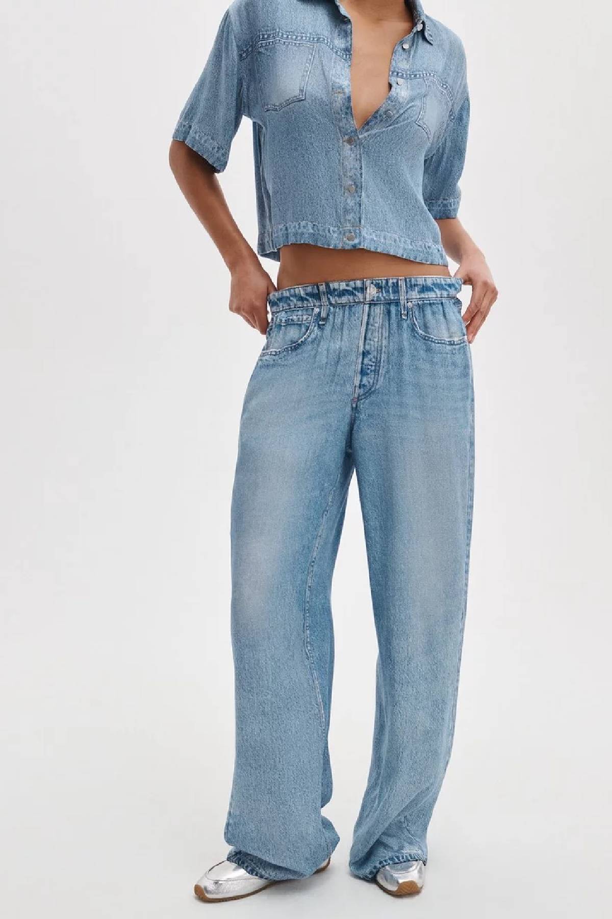 Rag & Bone Miramar Slink Wide Leg Pull On Pant - Murray