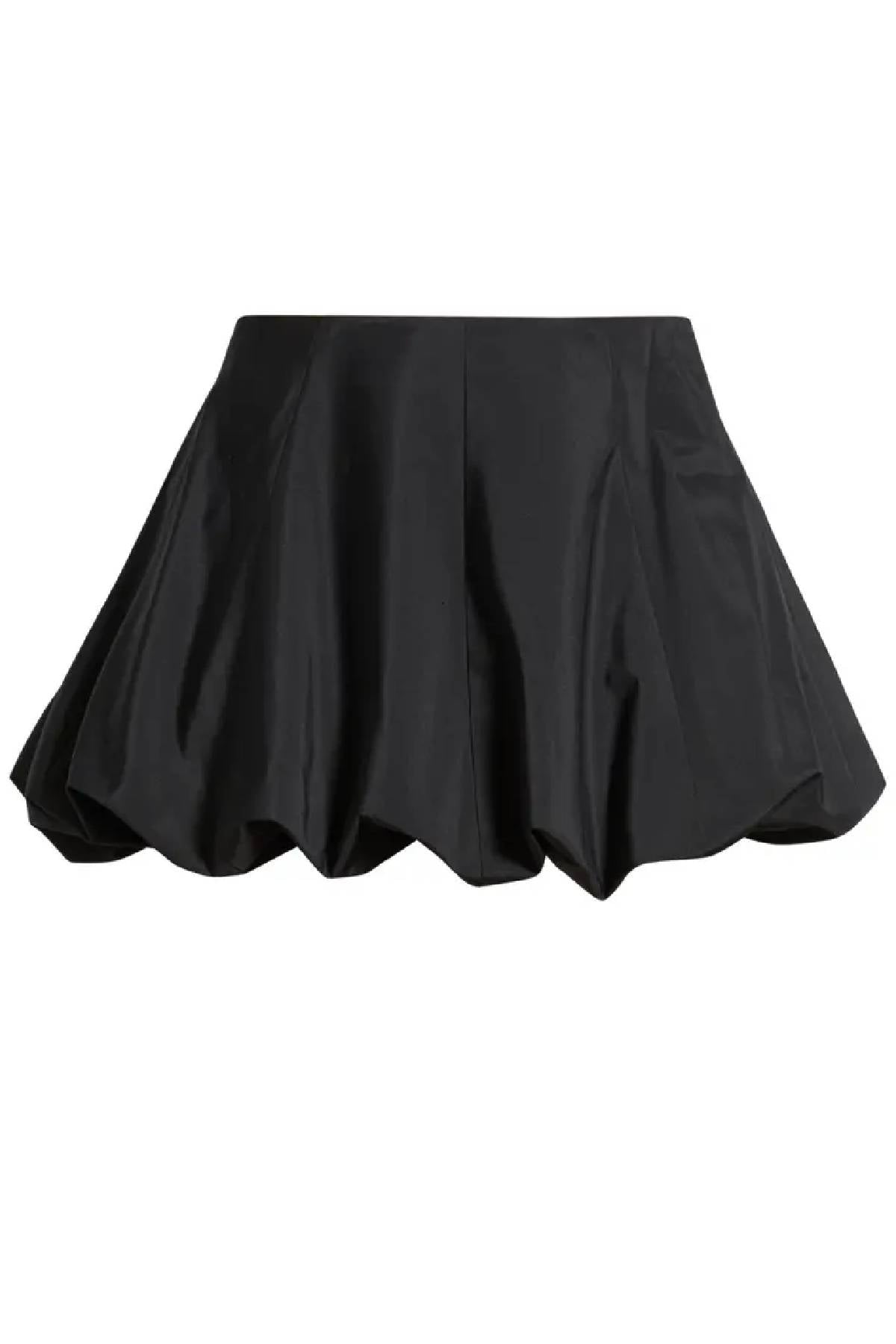 LoveShackFancy Georgeanne Bubble Mini Skirt - Black