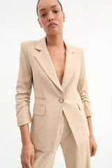 Veronica Beard Battista Dickey Jacket - Stone Khaki