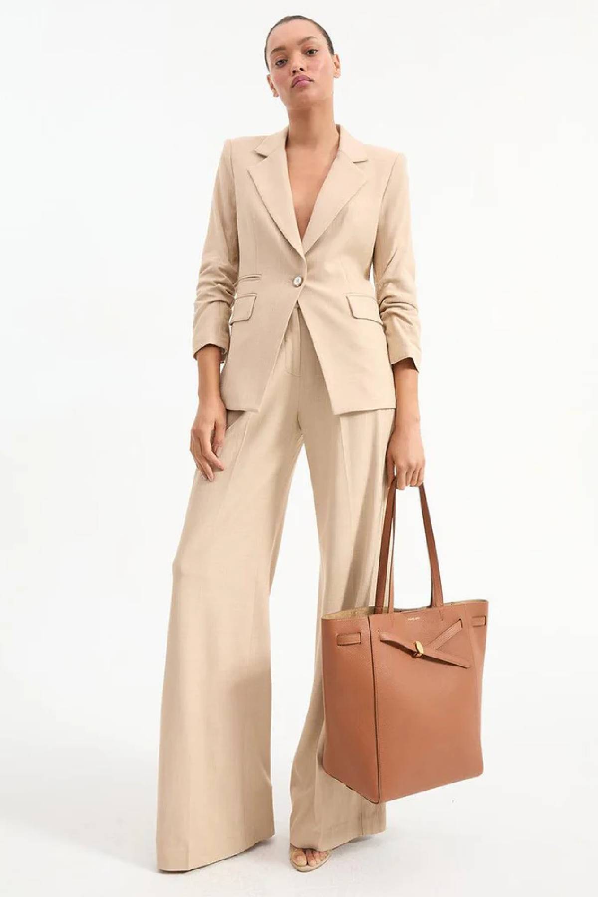 Veronica Beard Battista Dickey Jacket - Stone Khaki