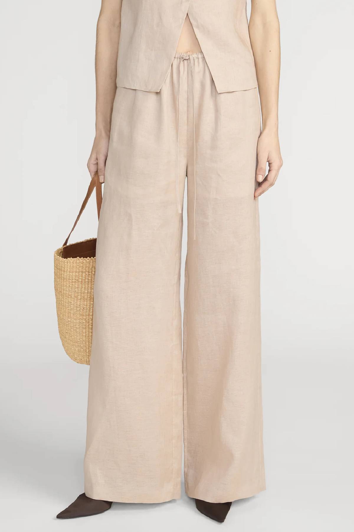 Frame The Linen Lounge Pant - Flax