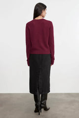 Enza Costa Cashmere Easy Long Sleeve Crew - Barolo