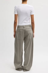 Tibi Reactive Garment Dyed Stretch Twill Sid Pant Regular - Pewter