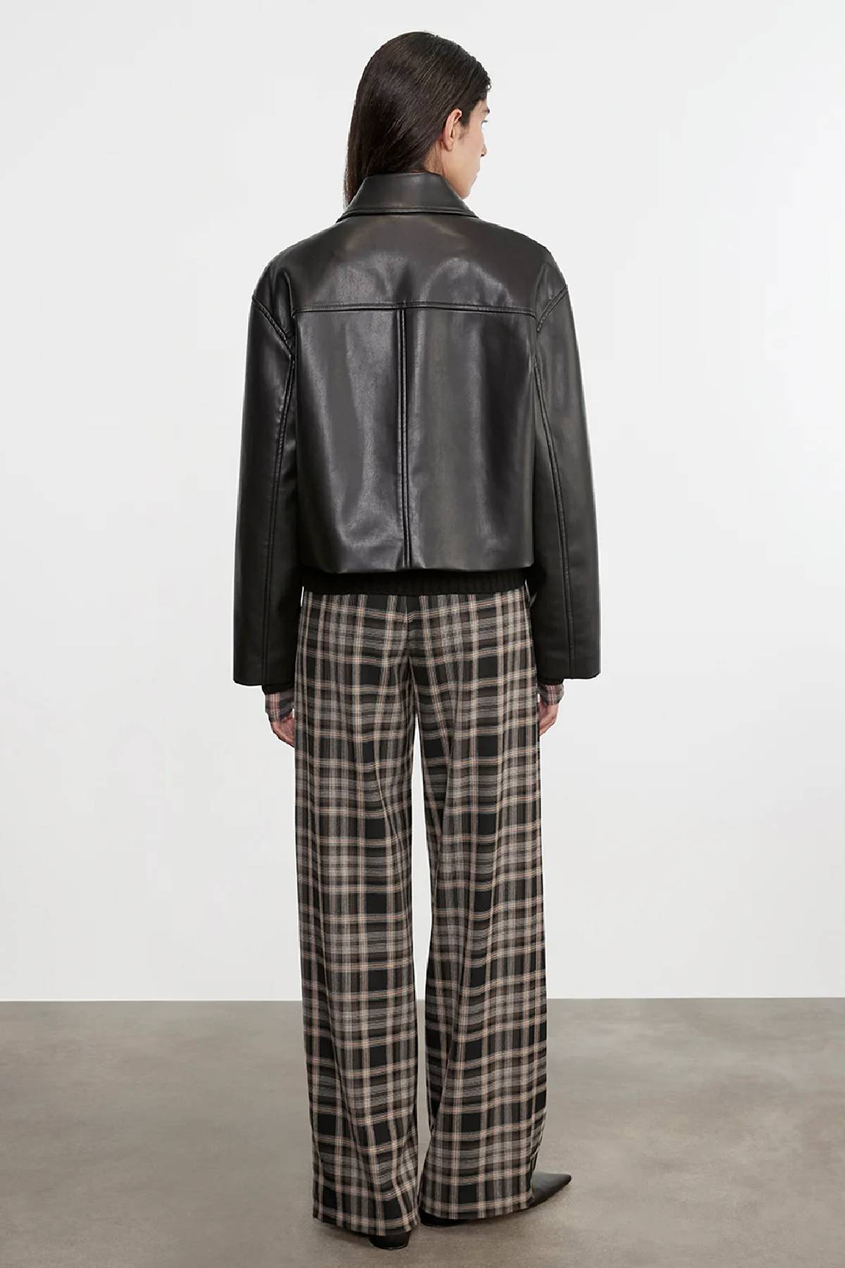 Enza Costa Leather Minimal Jacket - Black
