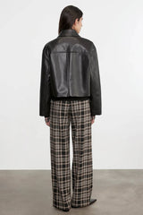 Enza Costa Leather Minimal Jacket - Black