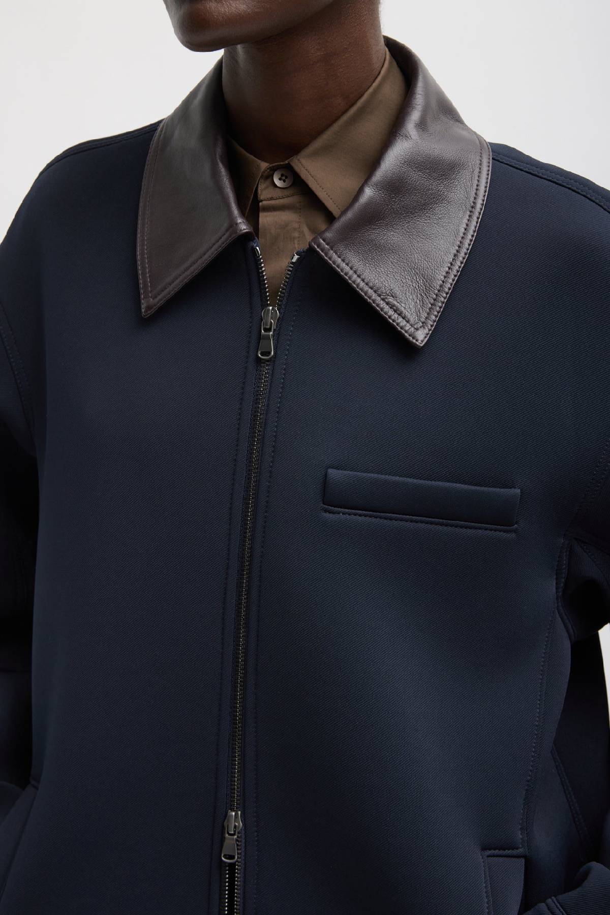 Tibi Bonded Twill Unisex Workmen Jacket - Navy