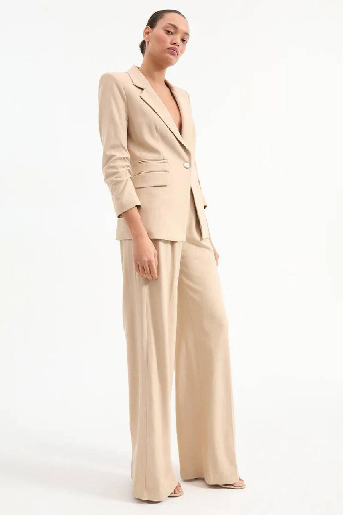 Veronica Beard Battista Dickey Jacket - Stone Khaki