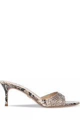 Veronica Beard Tia Embedded Python Leather Sandal - Ecru Multi