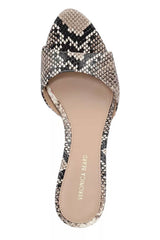 Veronica Beard Tia Embedded Python Leather Sandal - Ecru Multi