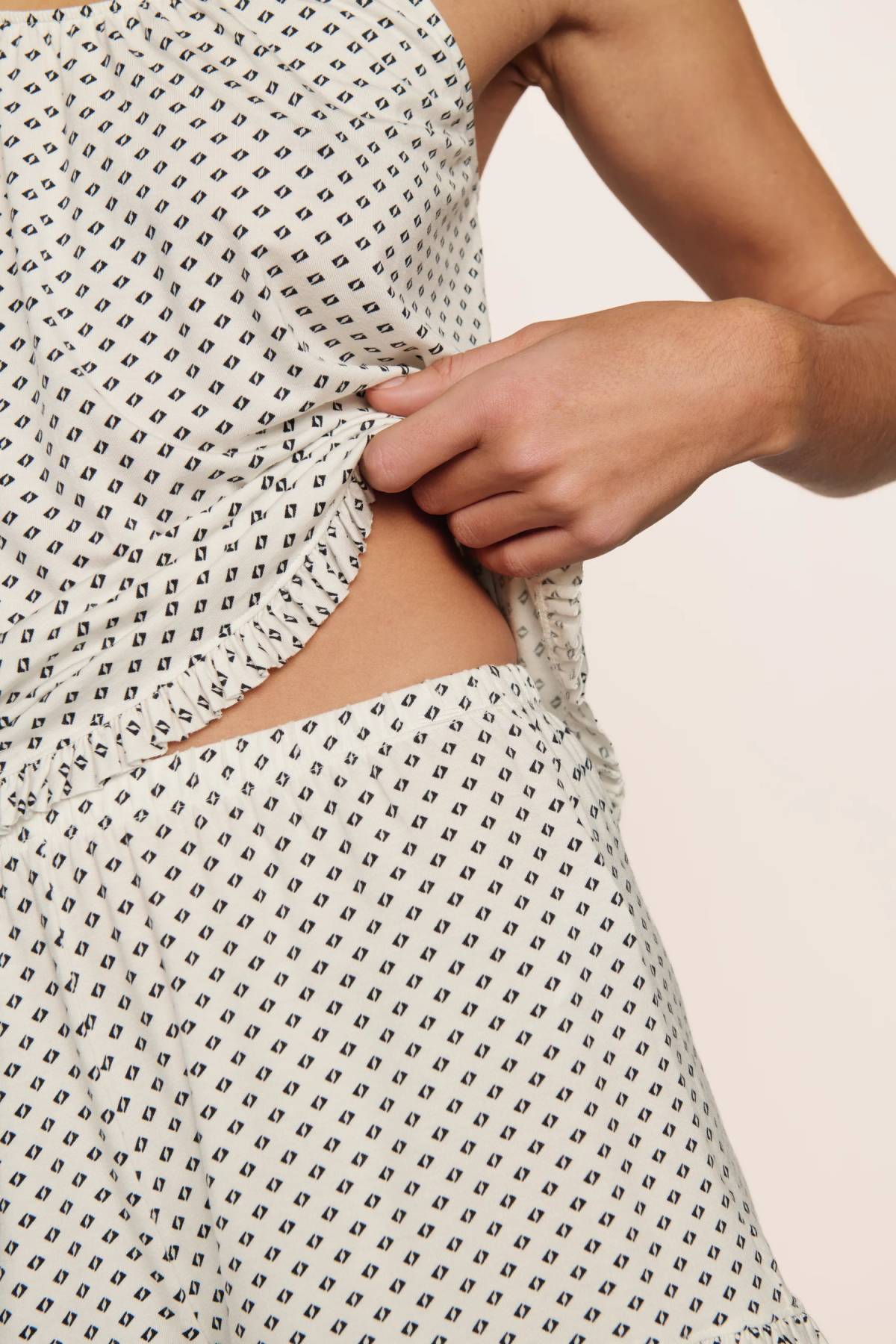 Eberjey Gisele Printed Cami & Short Set - Tide Dot Ivory