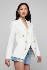 L'AGENCE Kyomi Double Breasted Blazer - White