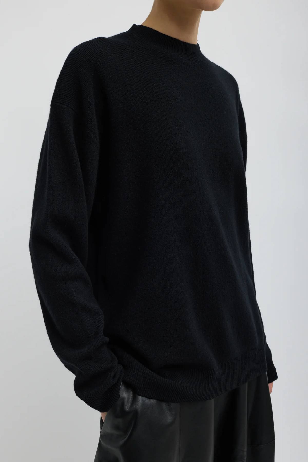 Tibi Anna Merino Wool Cut out Racerback Pullover - Black