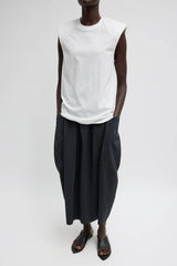 Tibi T-Shirt Program Padded Shoulder Sleeveless Top - White