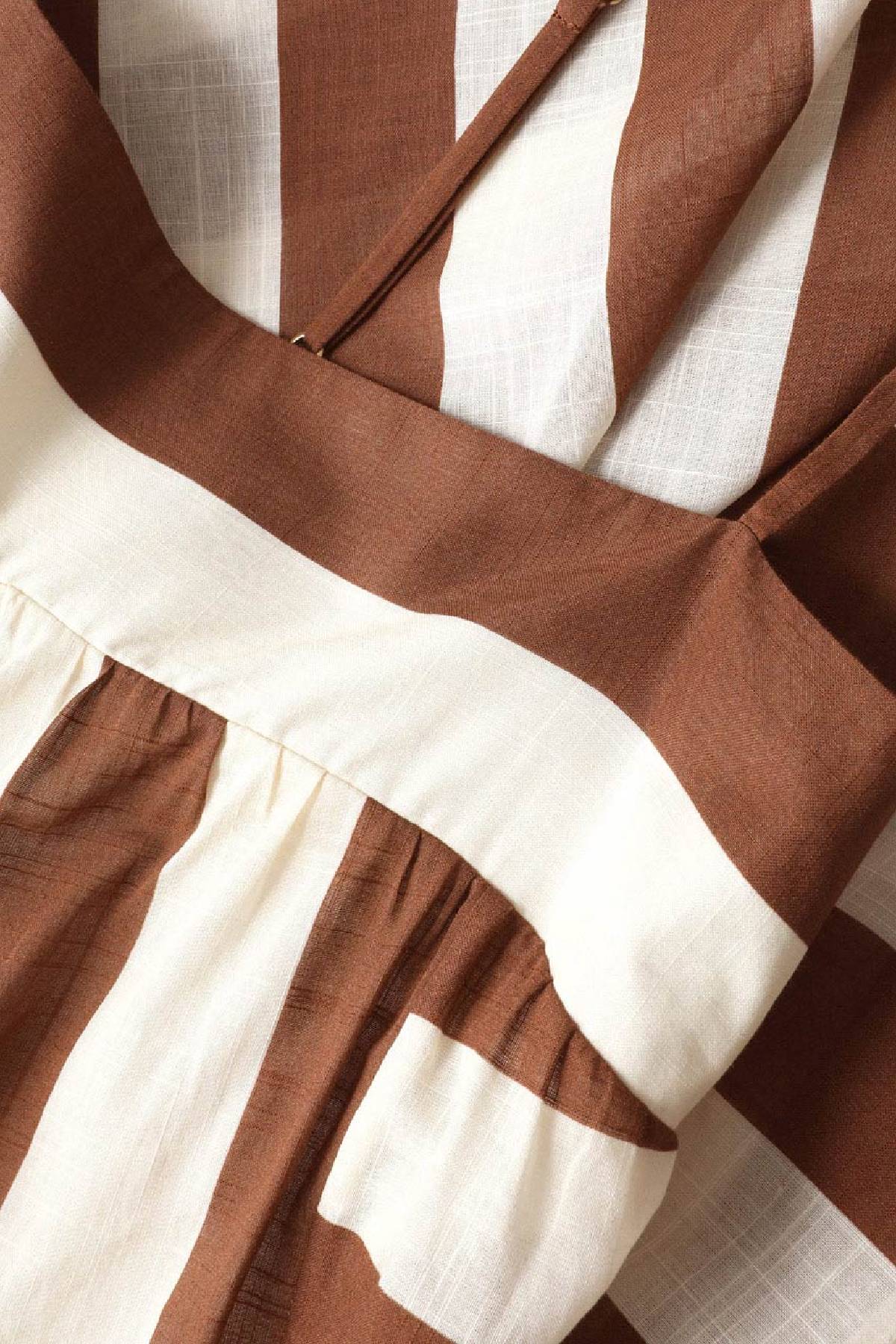 Zimmermann Daylight Stripe Maxi Dress - Choc/ Cream Stripe