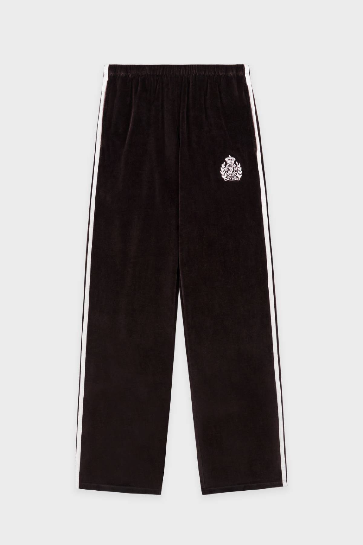 Sporty & Rich NY Crest Velour Sweatpant - Chocolate
