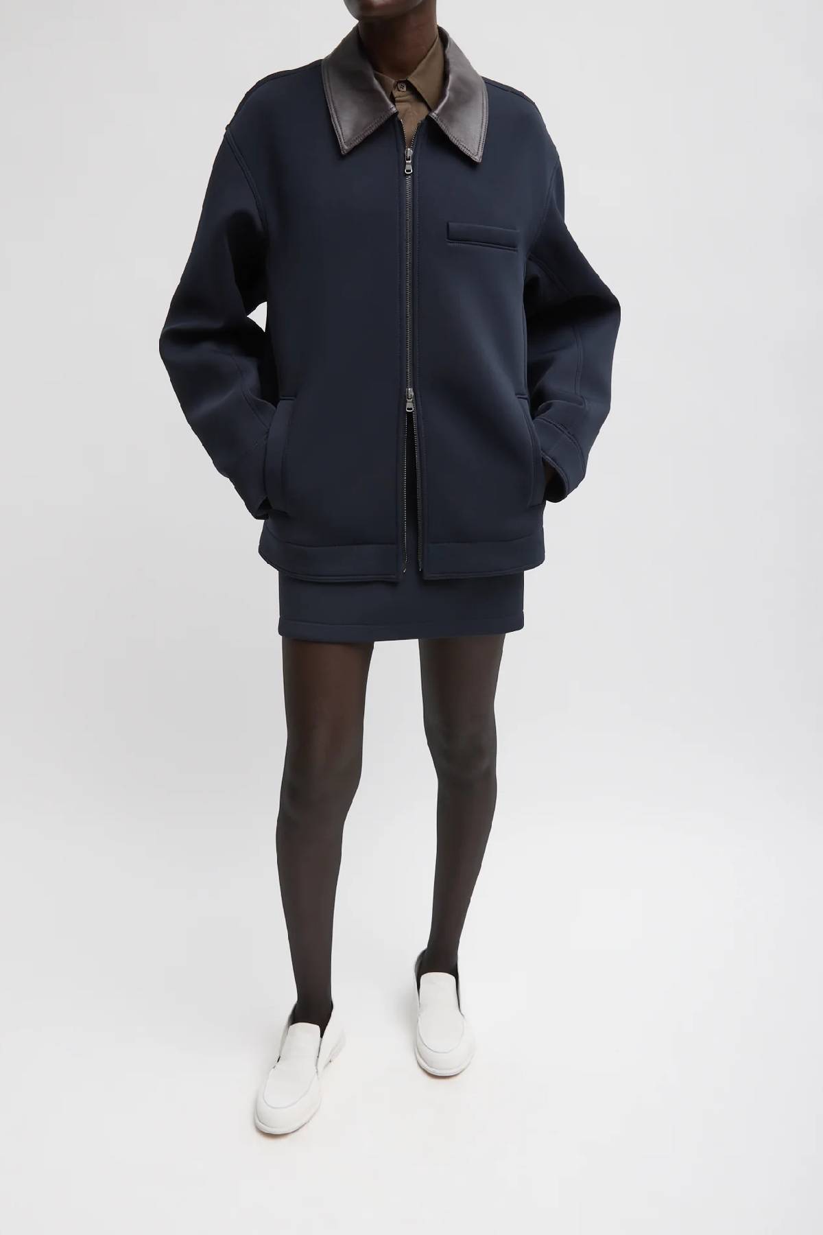 Tibi Bonded Twill Unisex Workmen Jacket - Navy
