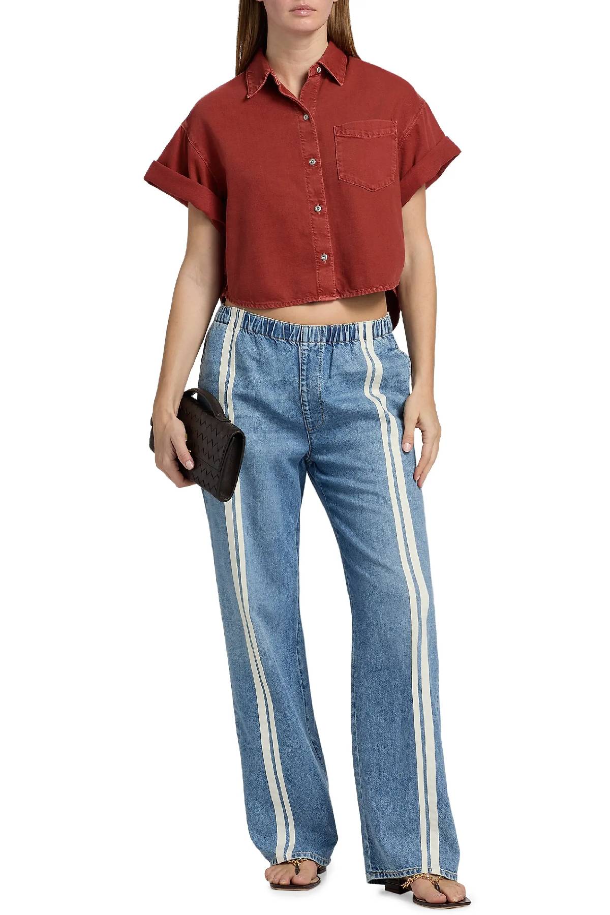 Rag & Bone Marin Short Sleeve Top - Sienna Stone