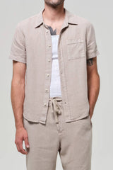 Citizens of Humanity Men's Short Sleeve Pocket Cairo Shirt - Wheat