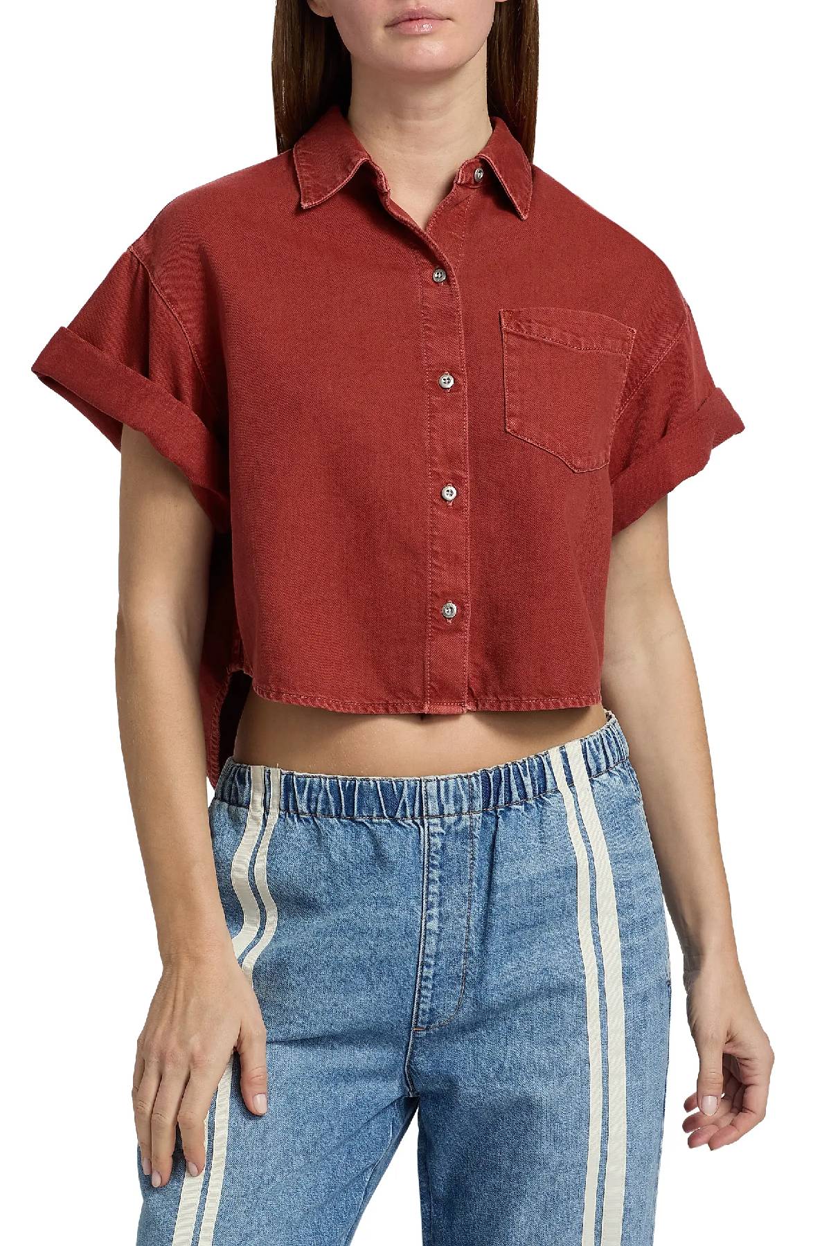 Rag & Bone Marin Short Sleeve Top - Sienna Stone