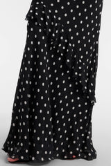 Self-Portrait Black Polka Dot Georgette Maxi Dress - Black