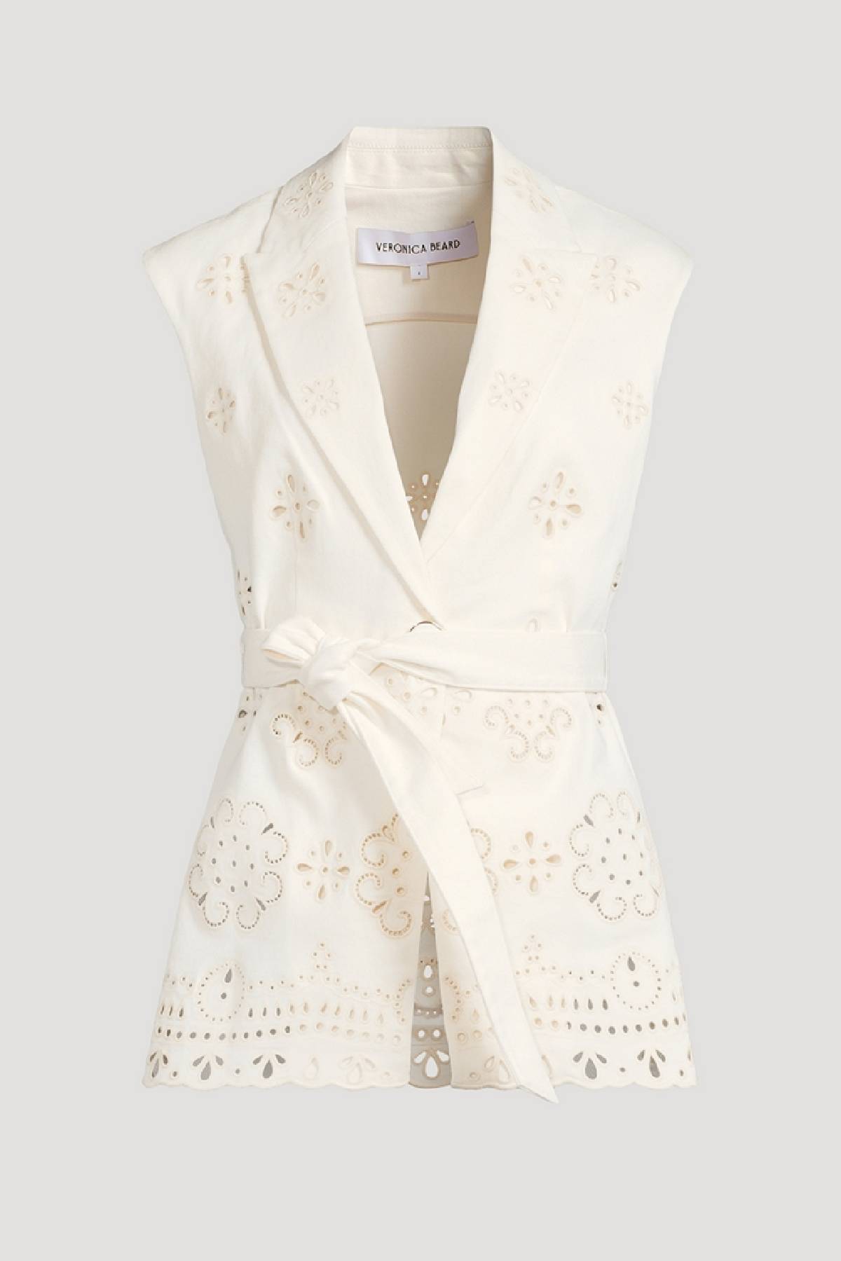 Veronica Beard Townes Eyelet Vest - Dove