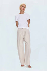 Pistola Eden Pleated Barrel Trouser - Parchment