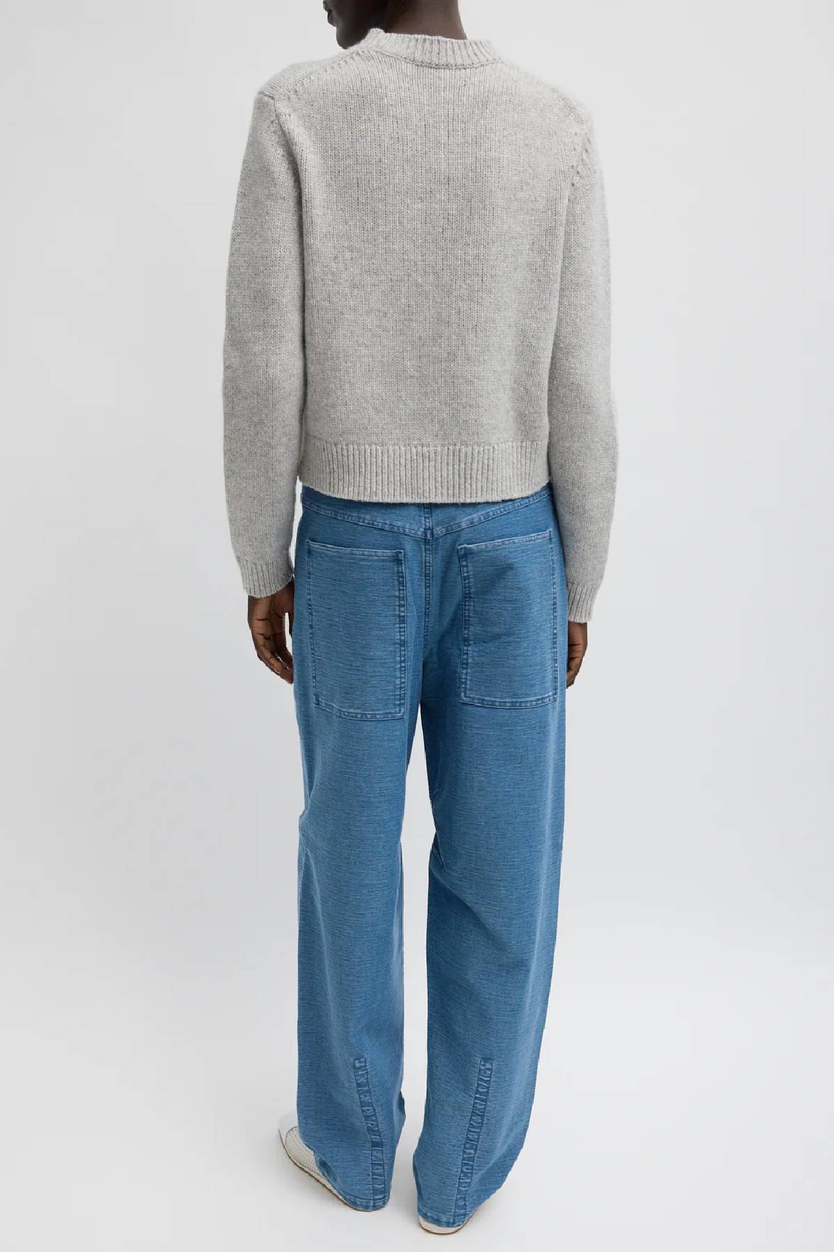 Tibi Soft Wool Ski Sweater Shrunken Sweater - Heather Grey