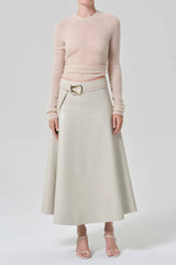 Citizens of Humanity Vita Maxi Leather Skirt - Chalk Grey