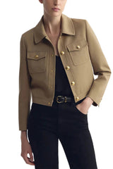 Nili Lotan Edna Cropped Jacket - British Khaki