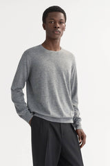 Soft Goat Men's Featherlight Crewneck Sweater - Grey