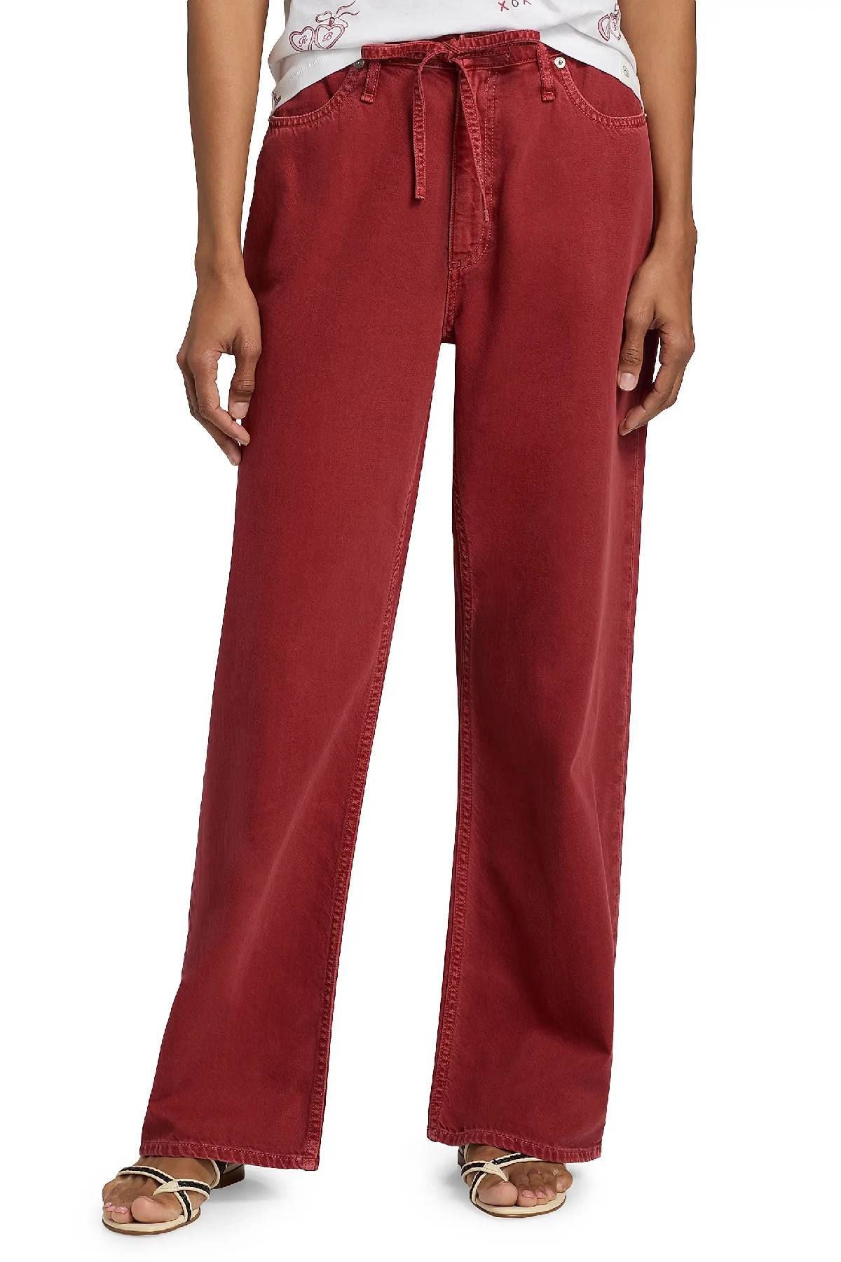 Rag & Bone Phoebe Drawstring Wide Leg Jeans - Sienna Stone