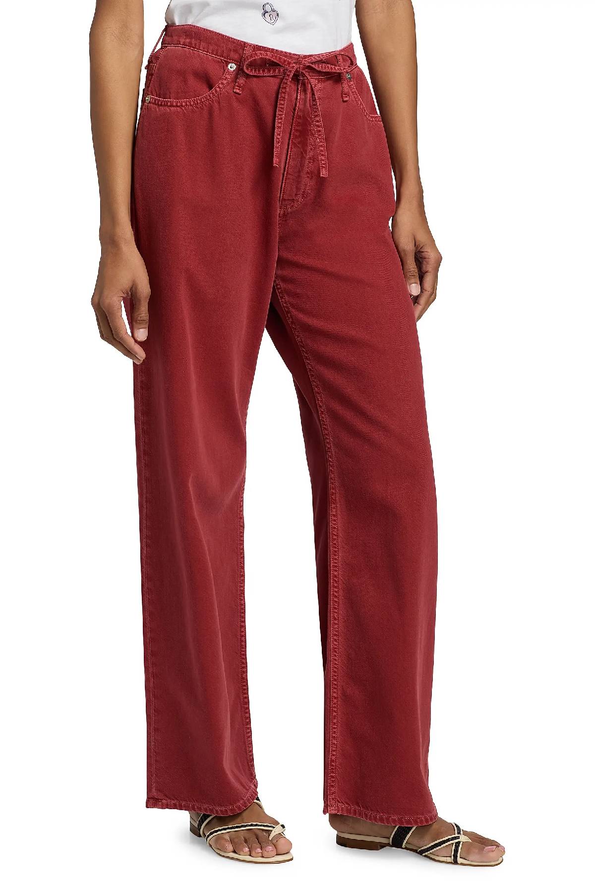 Rag & Bone Phoebe Drawstring Wide Leg Jeans - Sienna Stone