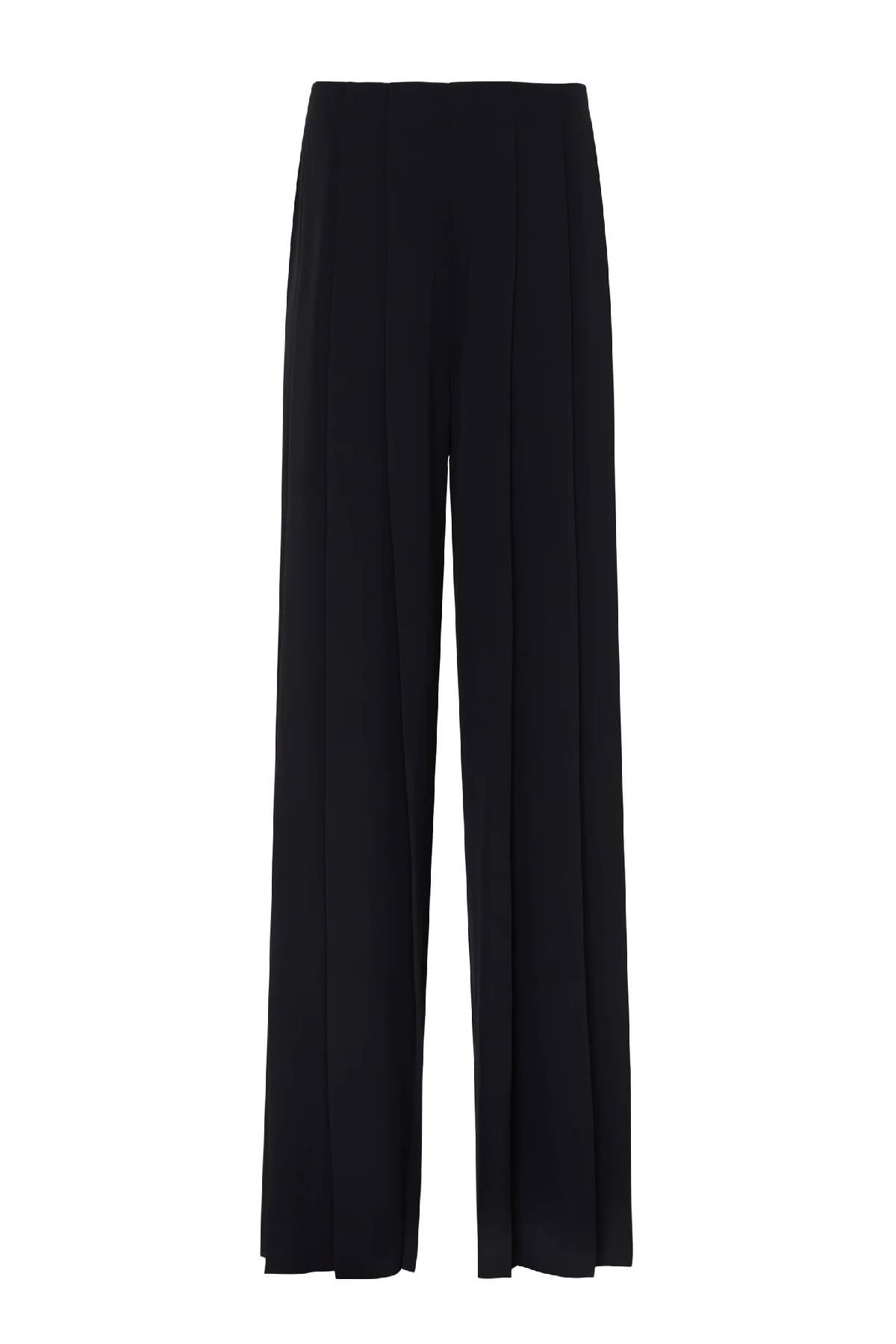 L'AGENCE Nova Pleated Wide-Leg Pant - Black