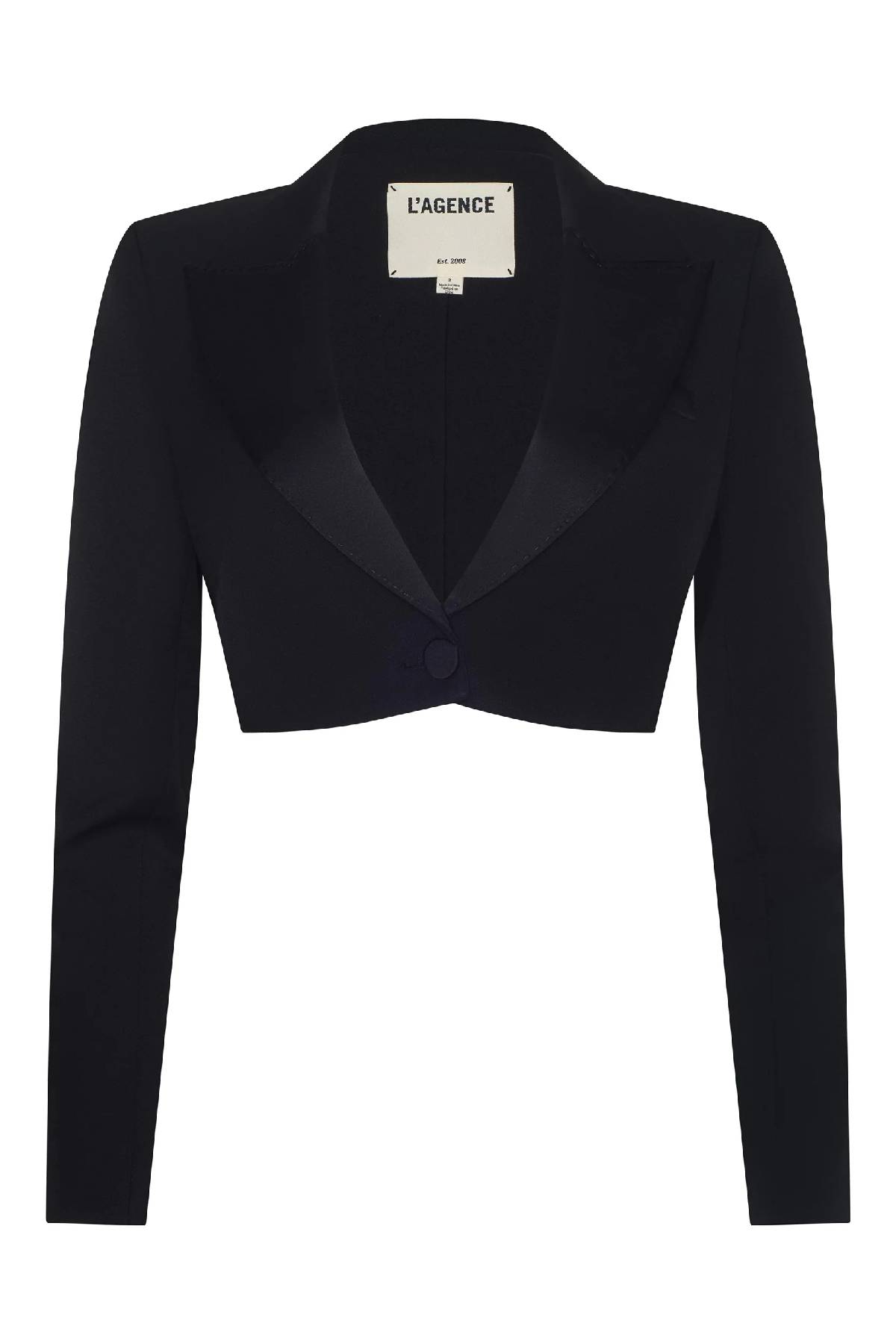 L'AGENCE Daxton Cropped Blazer - Black