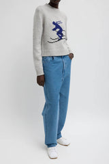 Tibi Soft Wool Ski Sweater Shrunken Sweater - Heather Grey