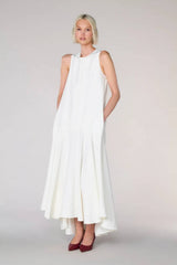 P.A.R.O.S.H. Raisa Midi Dress - Panna