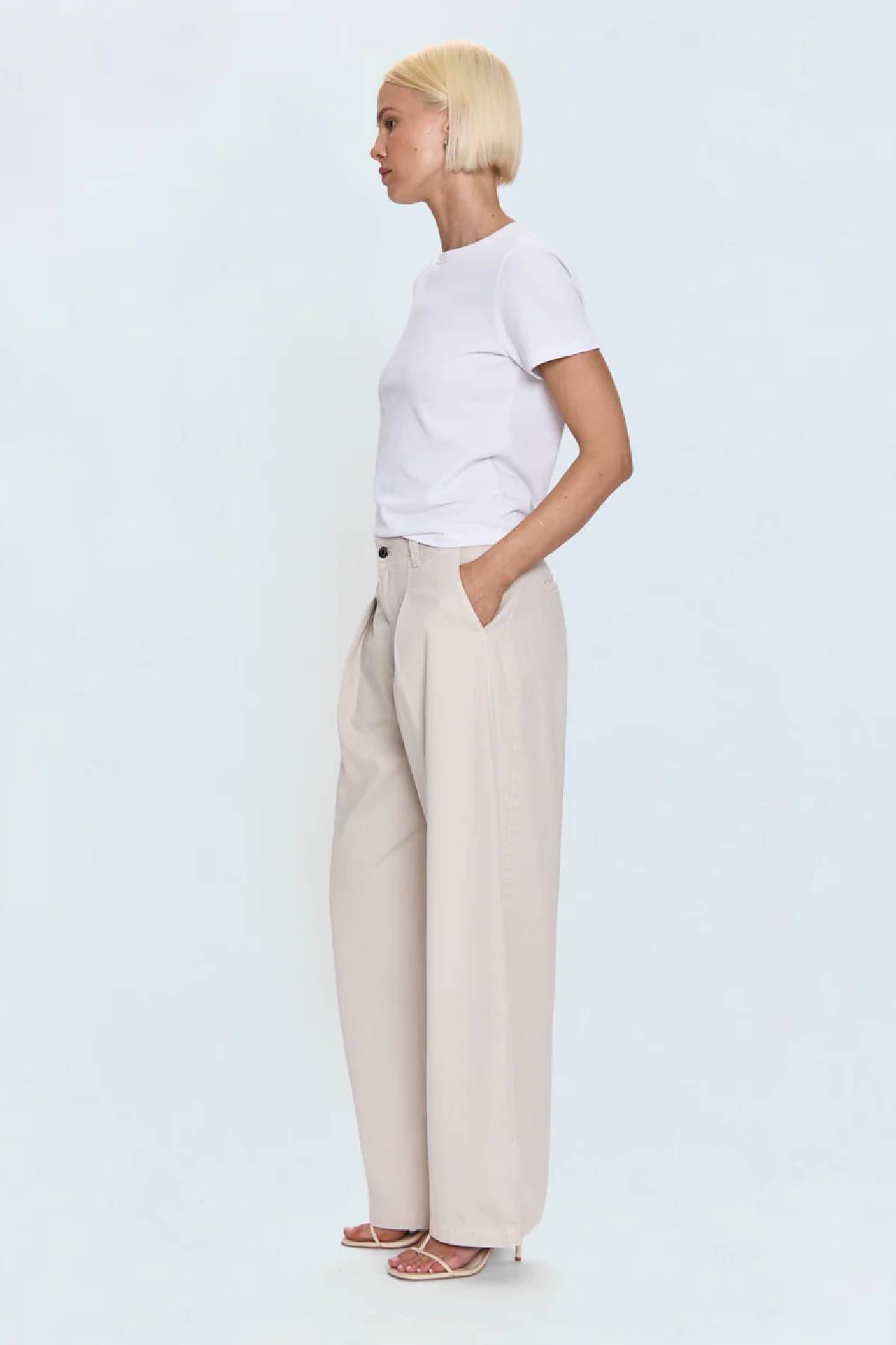 Pistola Eden Pleated Barrel Trouser - Parchment