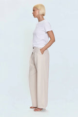 Pistola Eden Pleated Barrel Trouser - Parchment