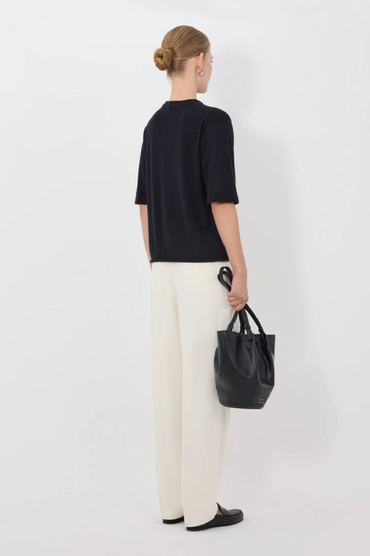 Loulou de Saison Nala Fine Short Sleeve Top - Black