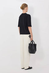 Loulou de Saison Nala Fine Short Sleeve Top - Black