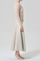 Citizens of Humanity Vita Maxi Leather Skirt - Chalk Grey