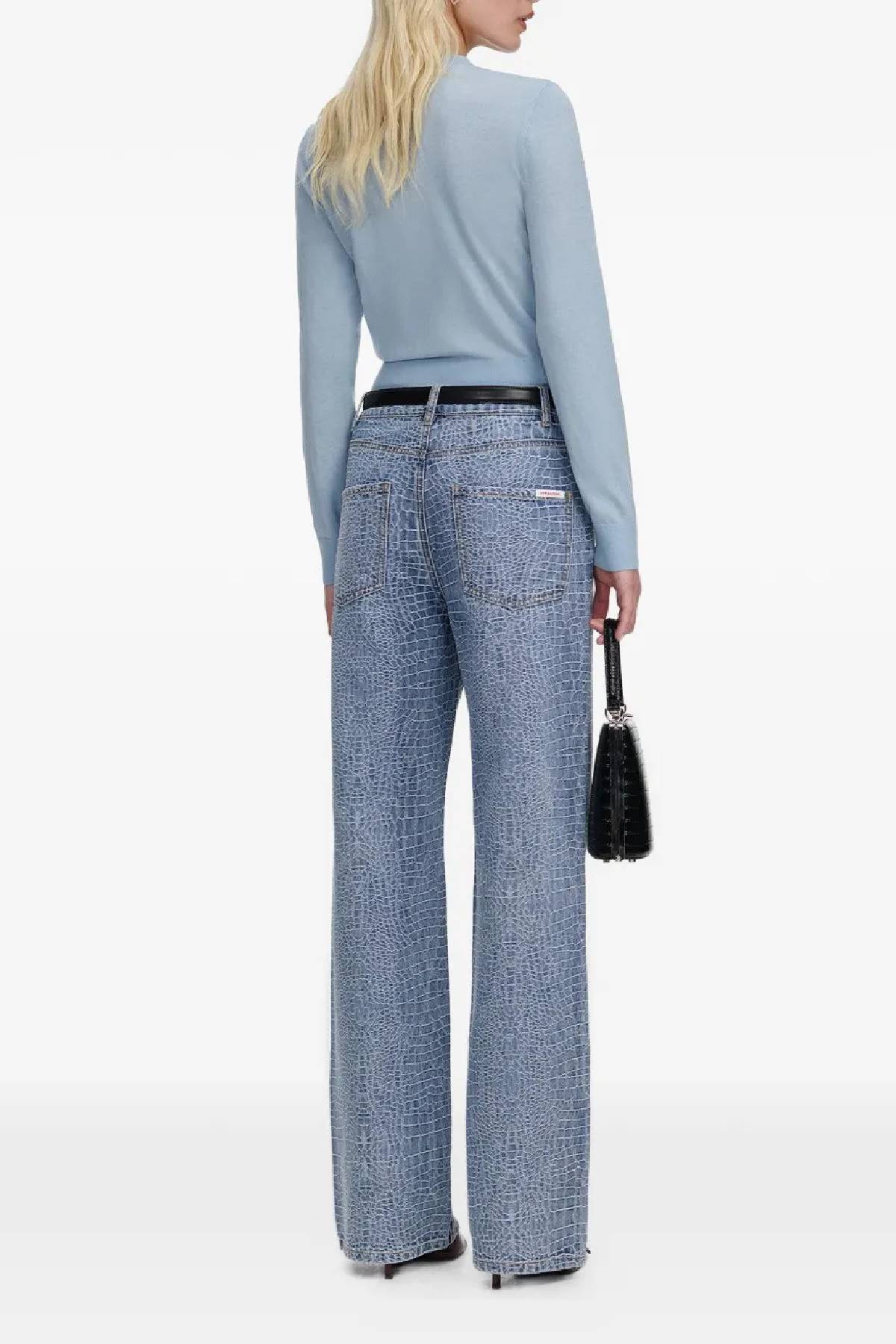 Self-Portrait Blue Rose Wool Jumper - Blue