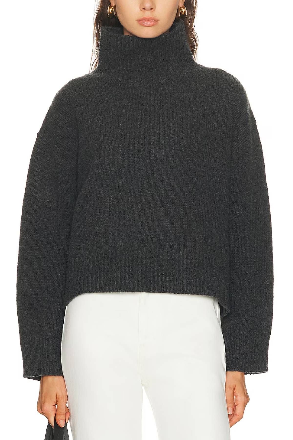 Nili Lotan Omaira Sweater - Dark Charcoal Melange