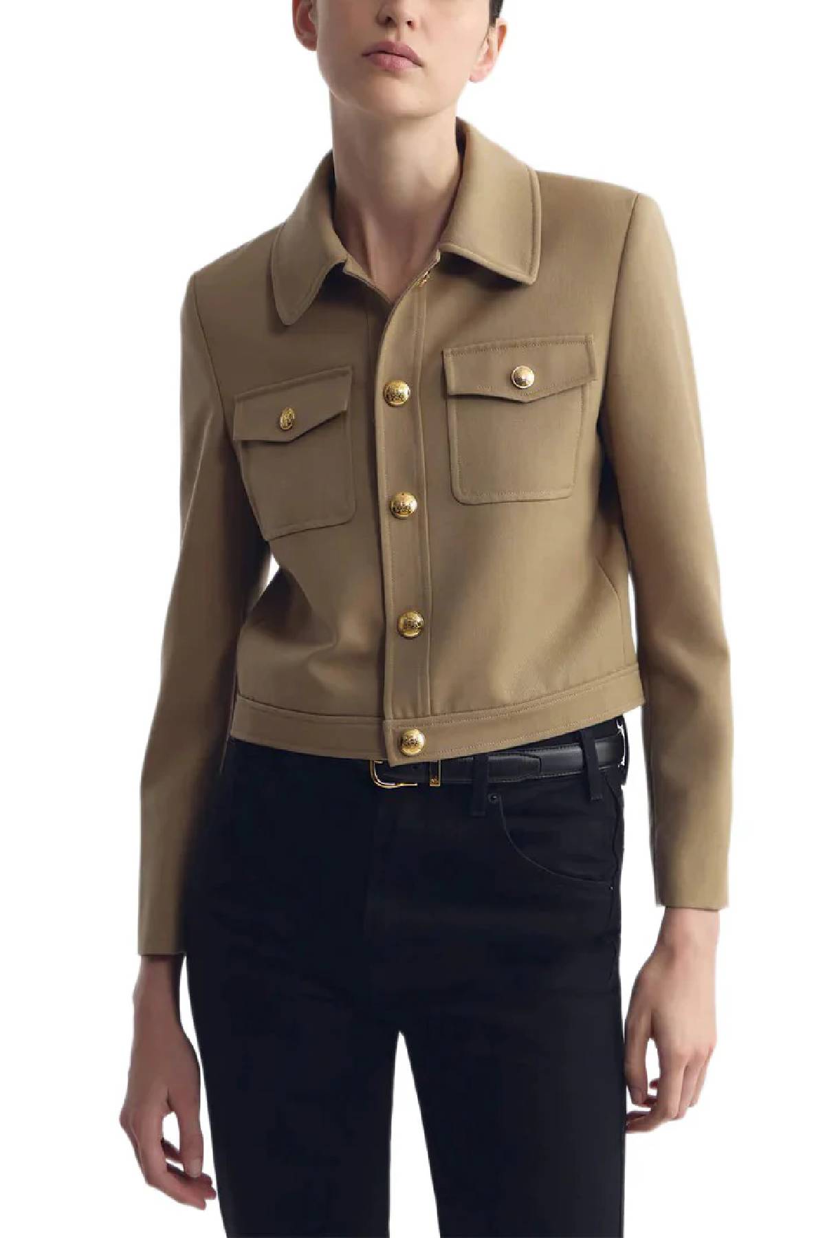 Nili Lotan Edna Cropped Jacket - British Khaki