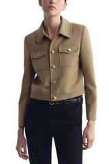 Nili Lotan Edna Cropped Jacket - British Khaki