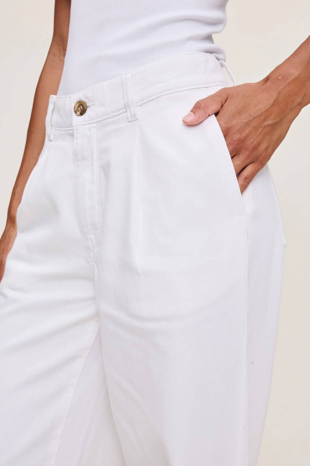 DL1961 Isabel Wide Leg 31.5" Jeans - White