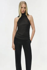 Simkhai Samira Satin Cape Top - Black
