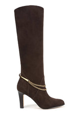 Veronica Beard Tarian Tall Chain Boot - Espresso
